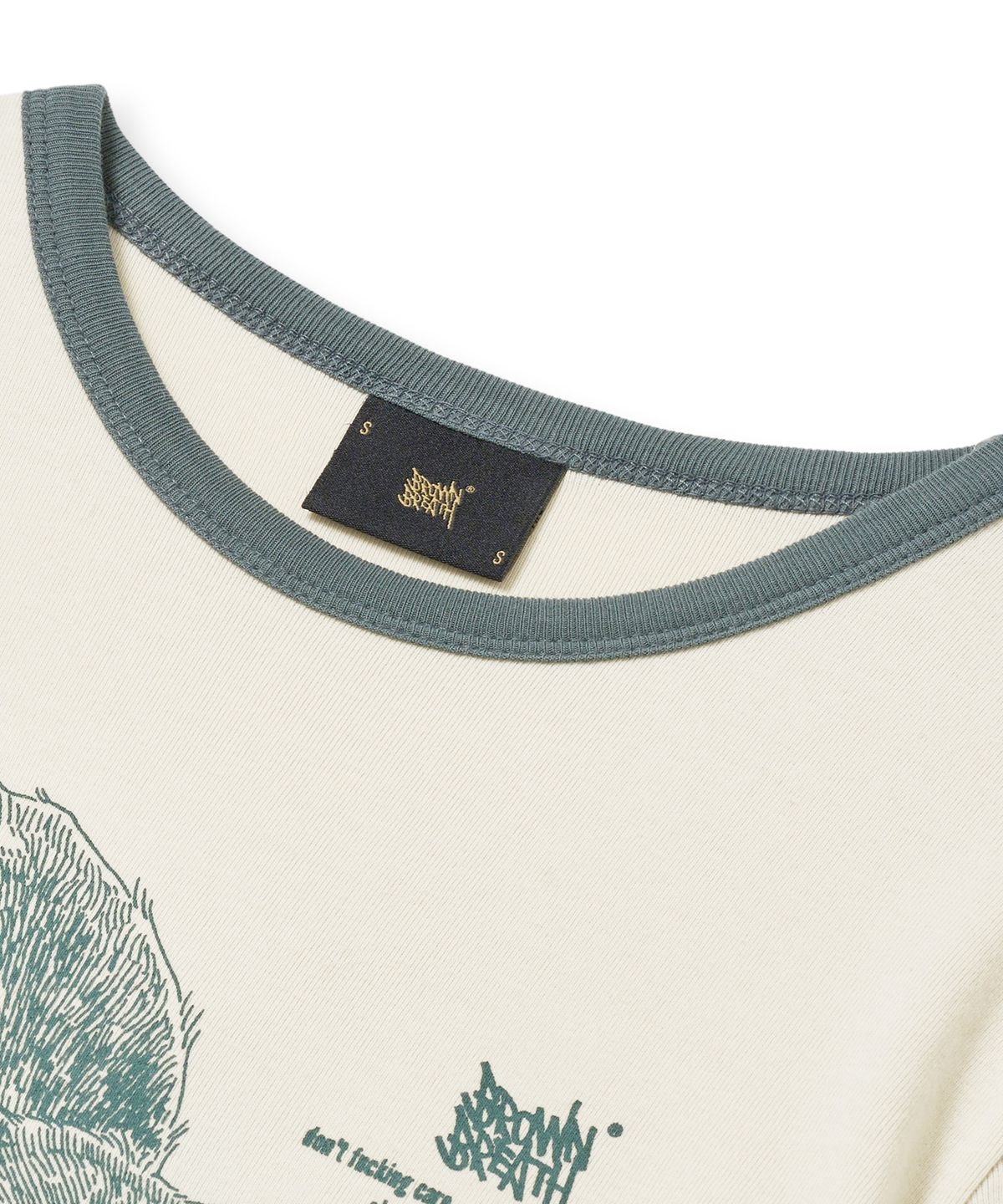 브라운브레스(BROWNBREATH) W KITTY CROP RINGER TEE - BEIGE