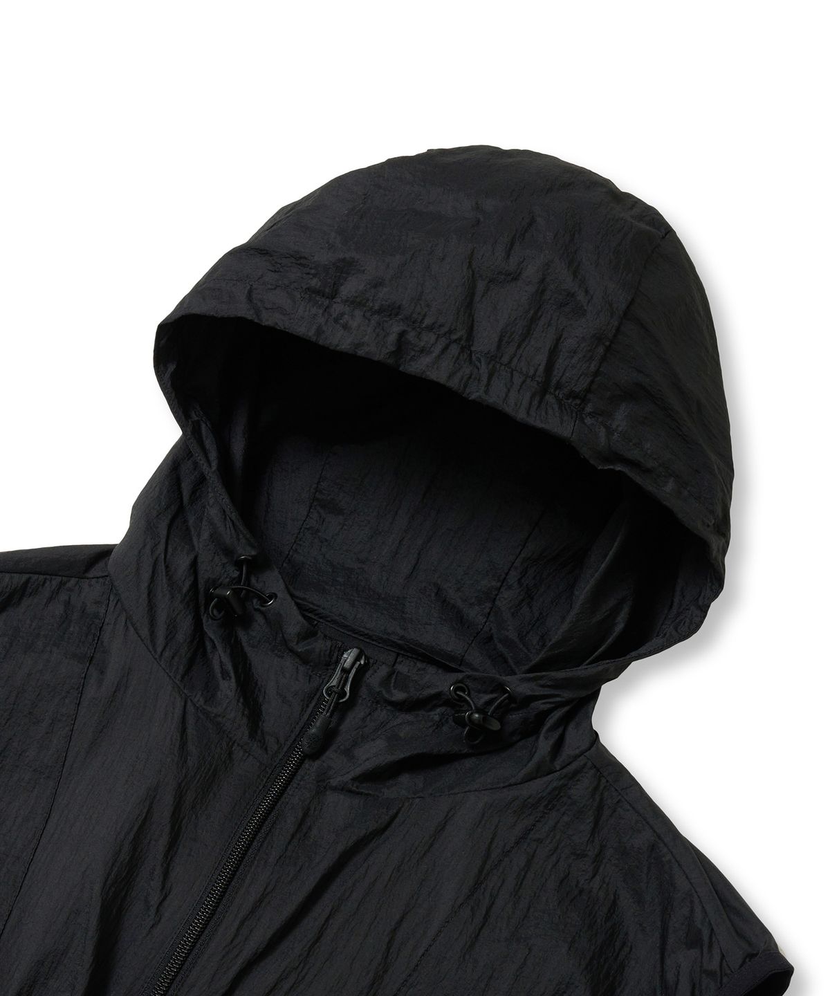 브라운브레스(BROWNBREATH) TAG NYLON HOOD VEST - BLACK