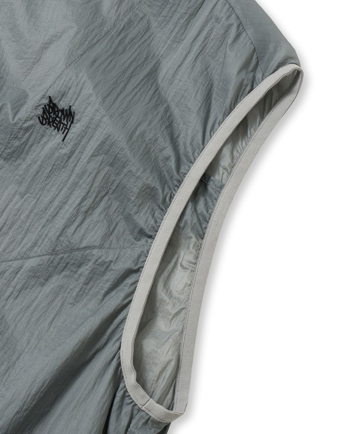 브라운브레스(BROWNBREATH) TAG NYLON HOOD VEST - LIGHT GREY