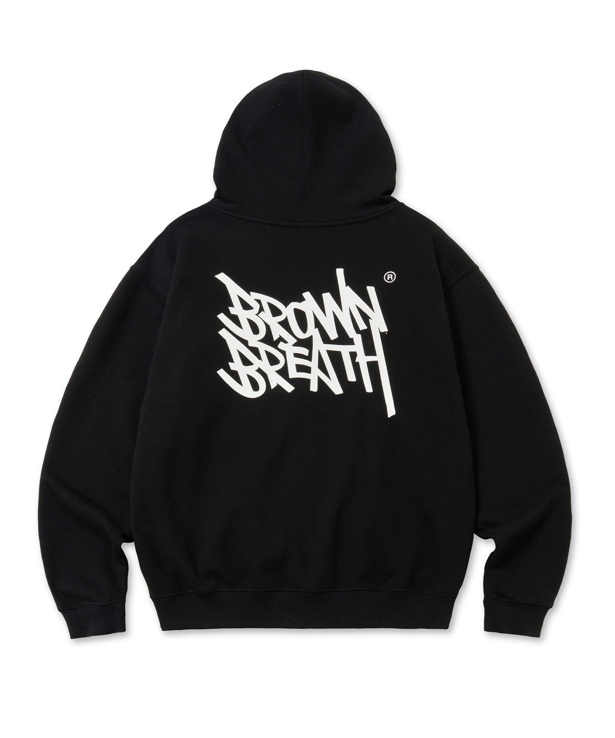 브라운브레스(BROWNBREATH) TAG HOOD ZIP UP - BLACK