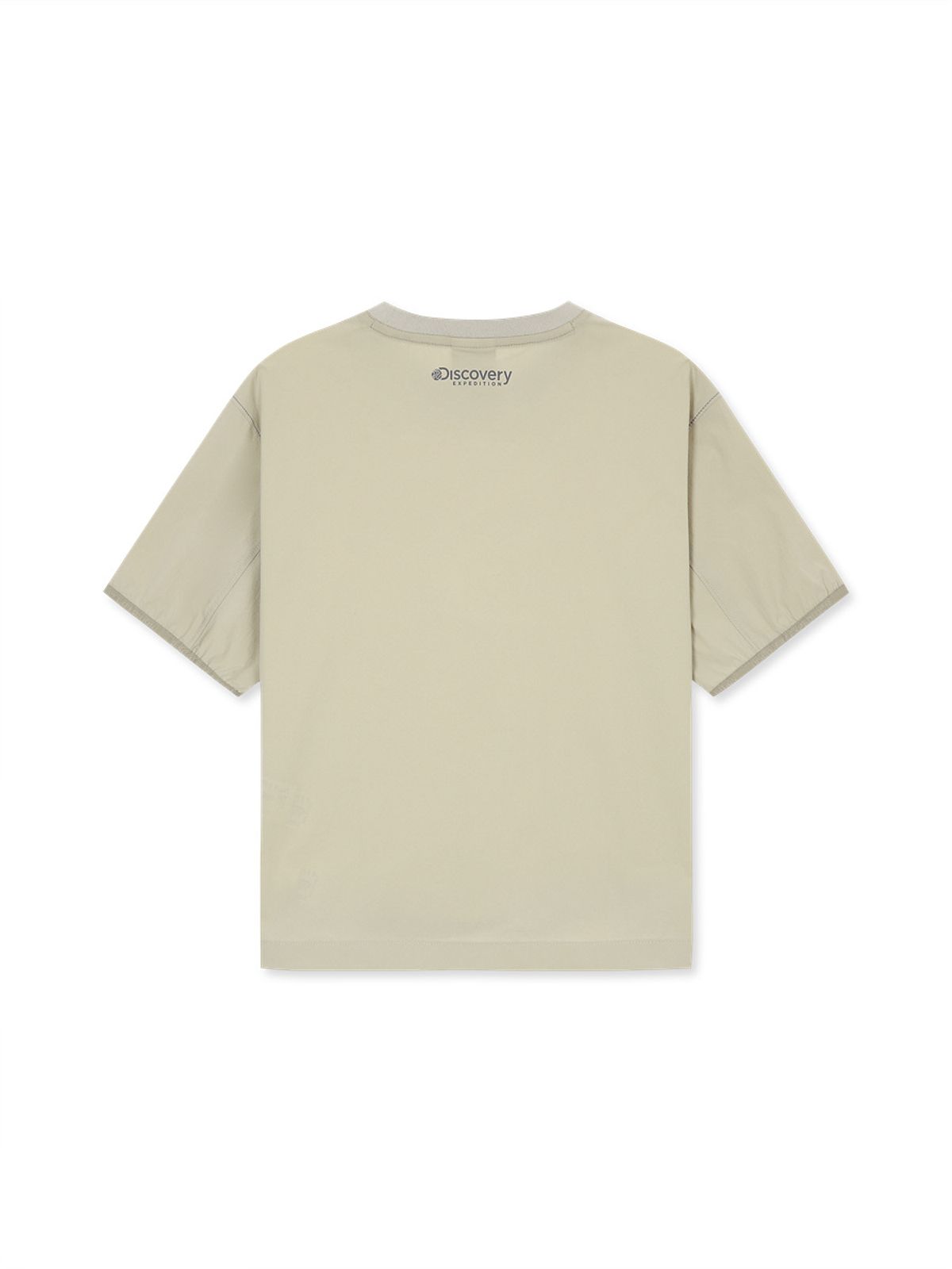 디스커버리 키즈(DISCOVERY KIDS) 키즈 프레시벤트 경량 우븐 아웃도어 트레이닝 반팔티셔츠 (L/BEIGE)
