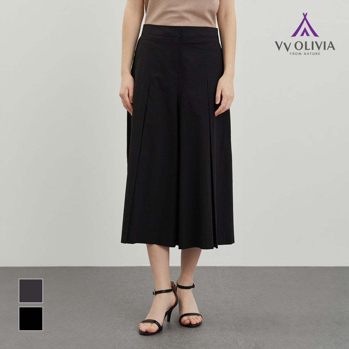 올리비아로렌(OLIVIALAUREN) A라인 큐롯팬츠_VVCDL4M4191