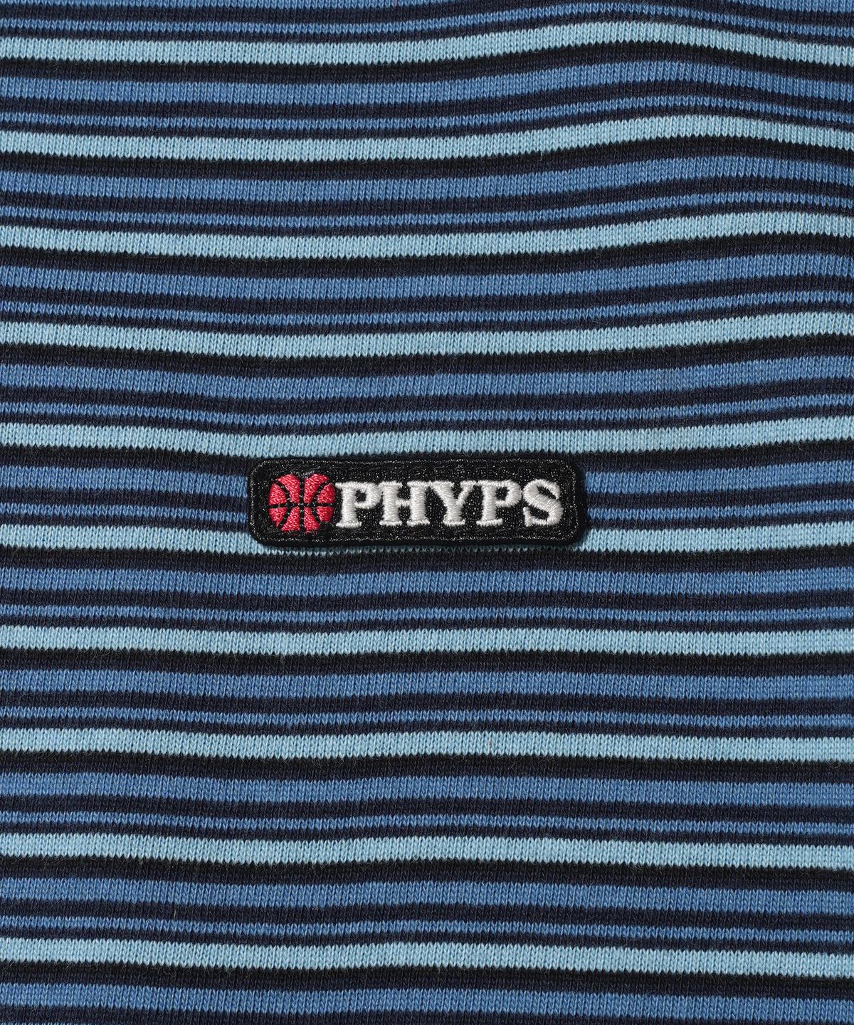 피지컬 디파트먼트(PHYSICAL DEPARTMENT) 애플 베스킷 스트라이프 반팔티셔츠_블루