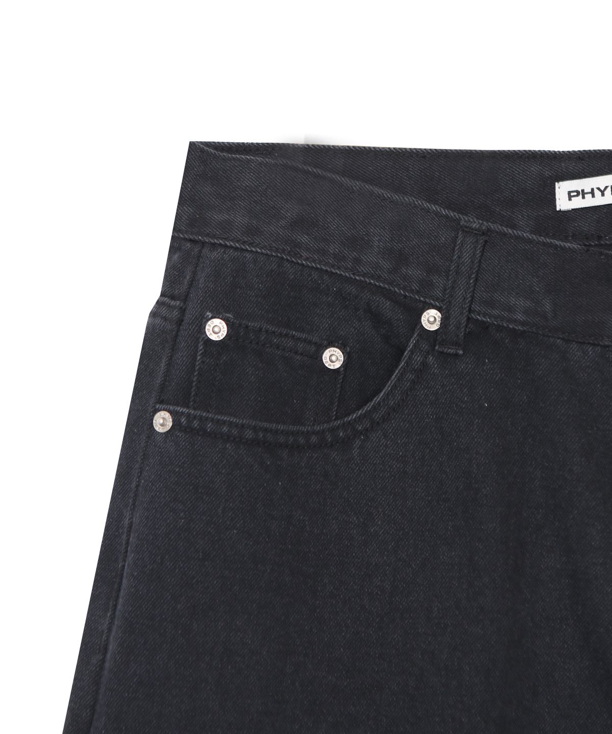 피지컬 디파트먼트(PHYSICAL DEPARTMENT) 썬셋 버뮤다 데님 팬츠_블랙