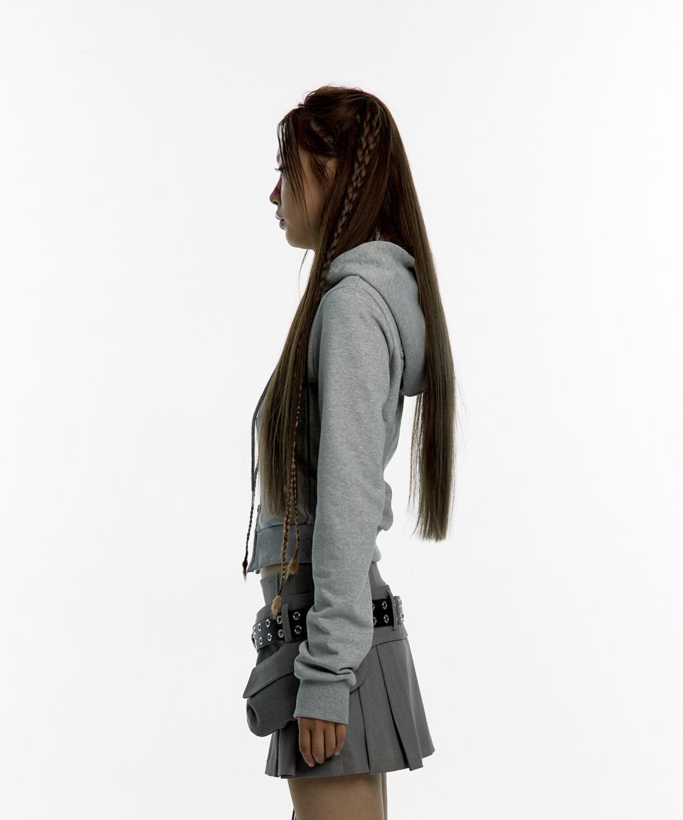 MUSINSA公式 | KASHIKO Yantra Slim Hood Zip-up Gray