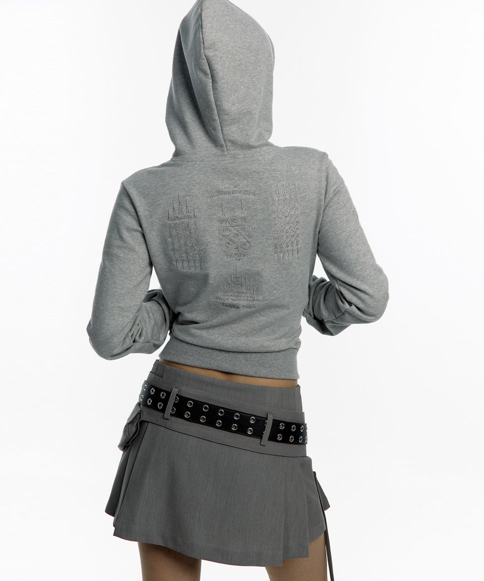 MUSINSA公式 | KASHIKO Yantra Slim Hood Zip-up Gray