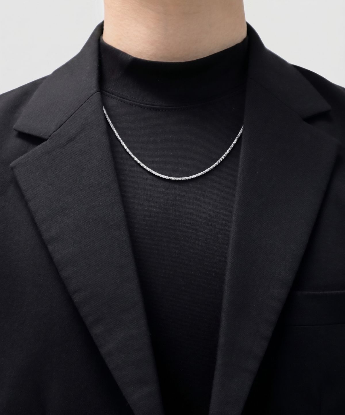 베이스클레프(BASSCLEF) 사각 체인 남자 목걸이 써지컬 스틸 CLEF Square Chain NEC