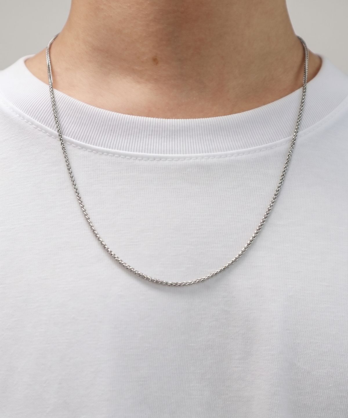 베이스클레프(BASSCLEF) 사각 체인 남자 목걸이 써지컬 스틸 CLEF Square Chain NEC