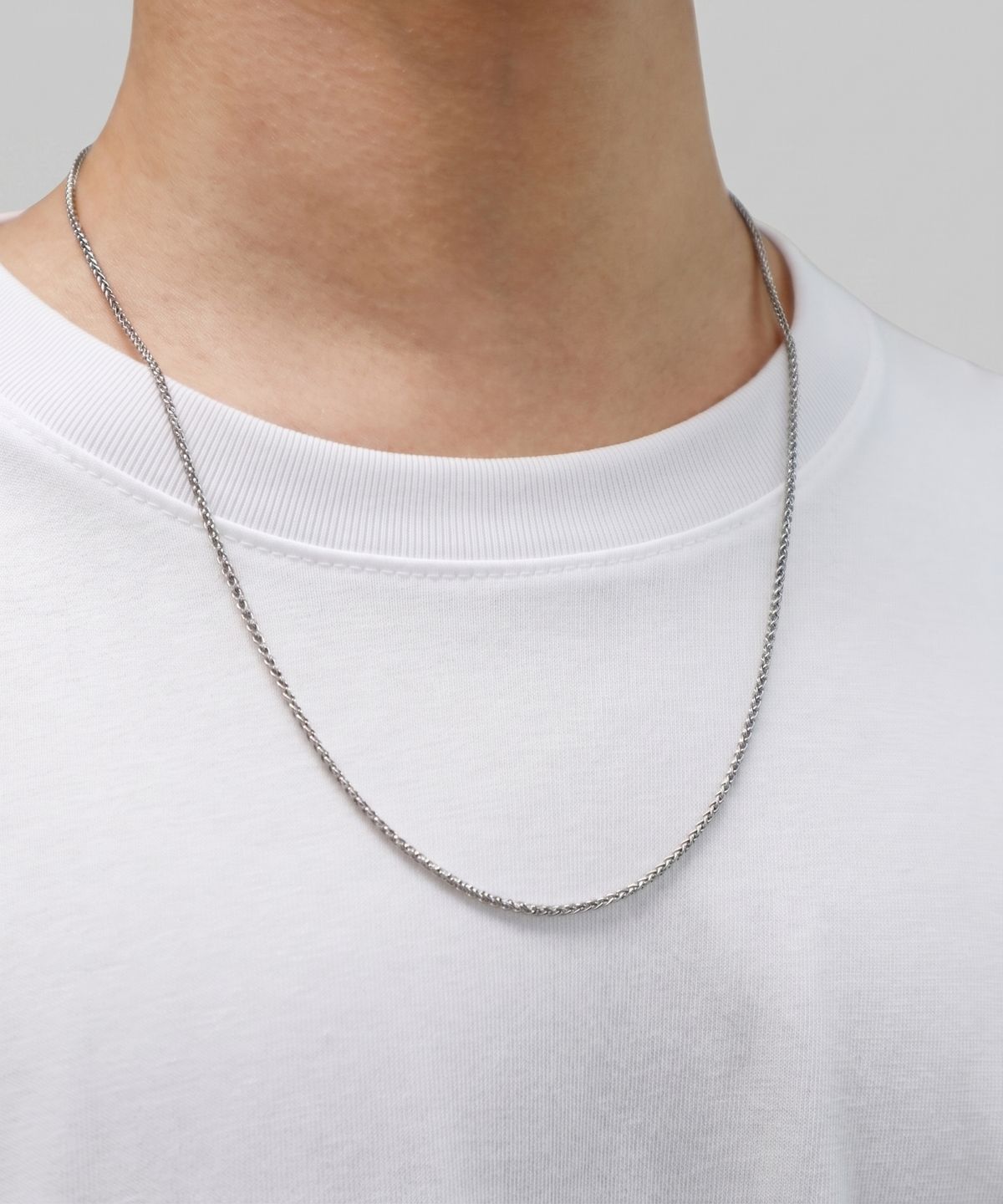 베이스클레프(BASSCLEF) 사각 체인 남자 목걸이 써지컬 스틸 CLEF Square Chain NEC