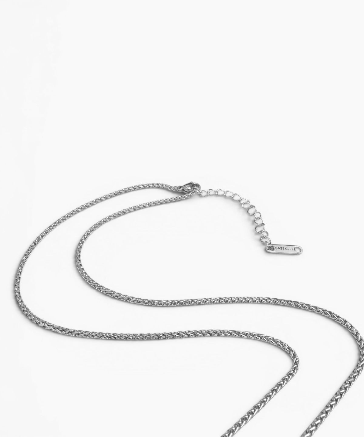 베이스클레프(BASSCLEF) 사각 체인 남자 목걸이 써지컬 스틸 CLEF Square Chain NEC