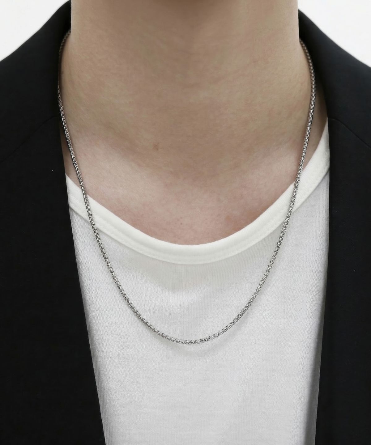 베이스클레프(BASSCLEF) 사각 체인 목걸이 써지컬 스틸 CLEF Box Chain NEC