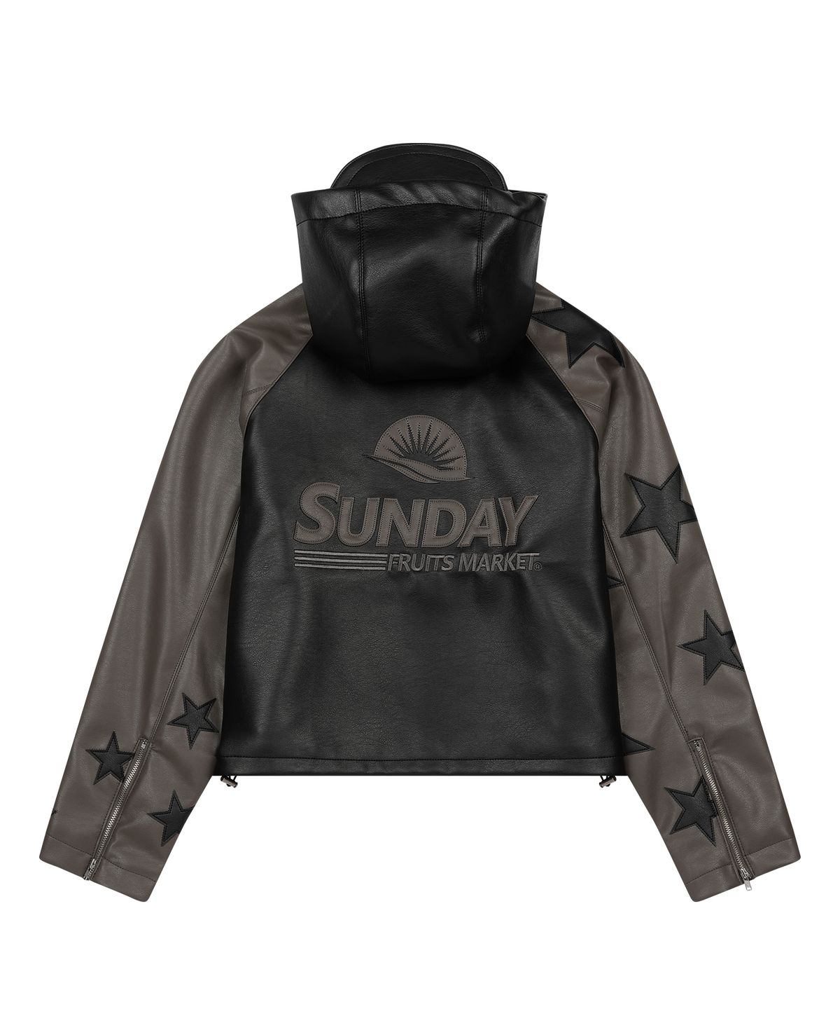 선데이후르츠마켓(SUNDAY FRUIT MARKET) W) STAR FAUX LEATHER JACKET BLACK