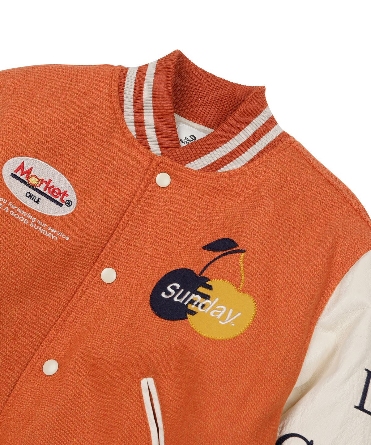 선데이후르츠마켓(SUNDAY FRUIT MARKET) W) GOLDEN HOUR VARSITY JACKET ORANGE