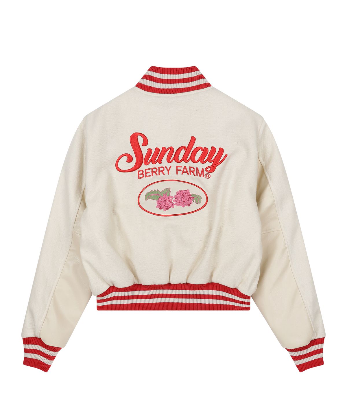선데이후르츠마켓(SUNDAY FRUIT MARKET) W) BERRY FARM VARSITY JACKET IVORY
