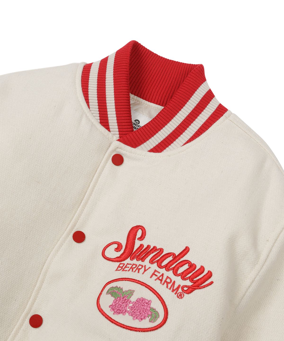 선데이후르츠마켓(SUNDAY FRUIT MARKET) W) BERRY FARM VARSITY JACKET IVORY