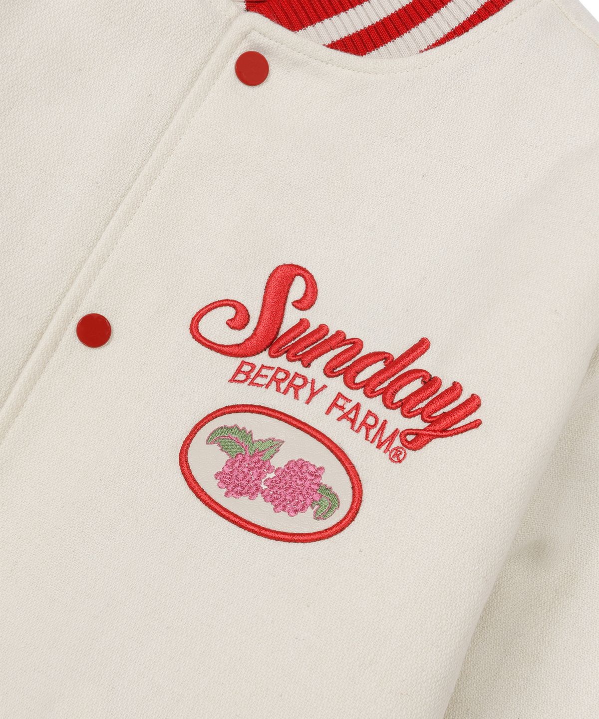 선데이후르츠마켓(SUNDAY FRUIT MARKET) BERRY FARM VARSITY JACKET IVORY