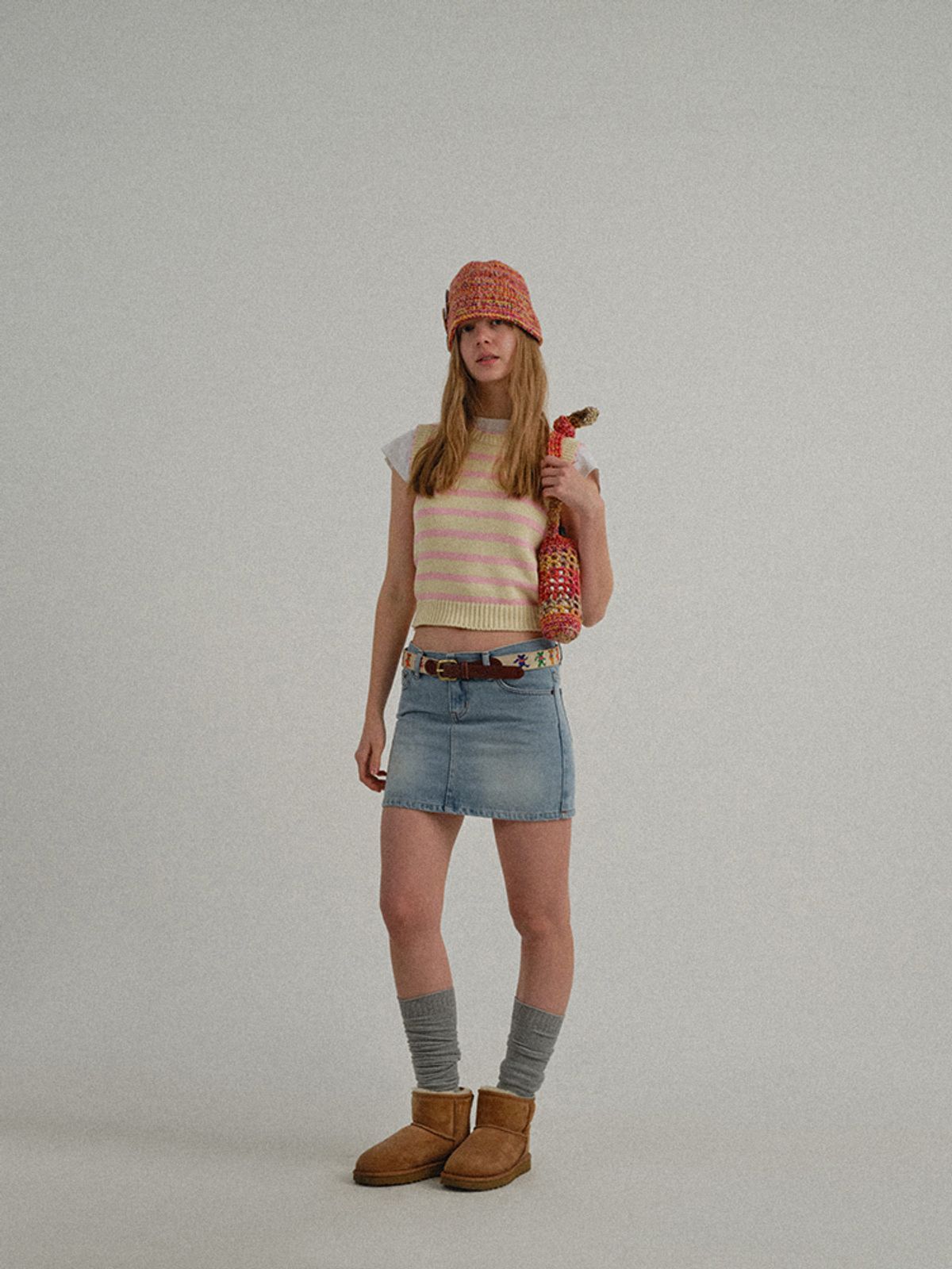 선데이후르츠마켓(SUNDAY FRUIT MARKET) W) CANDY CROPPED VEST CREAM
