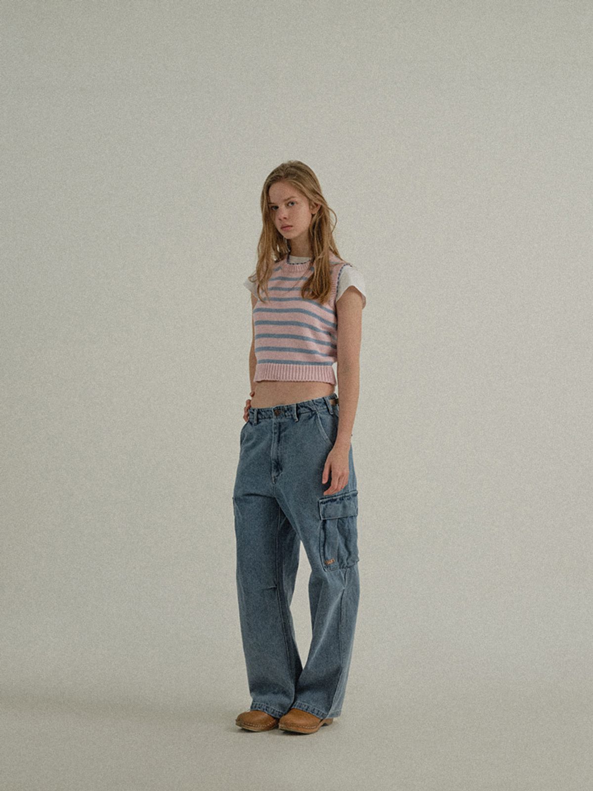 선데이후르츠마켓(SUNDAY FRUIT MARKET) W) CANDY CROPPED VEST PINK