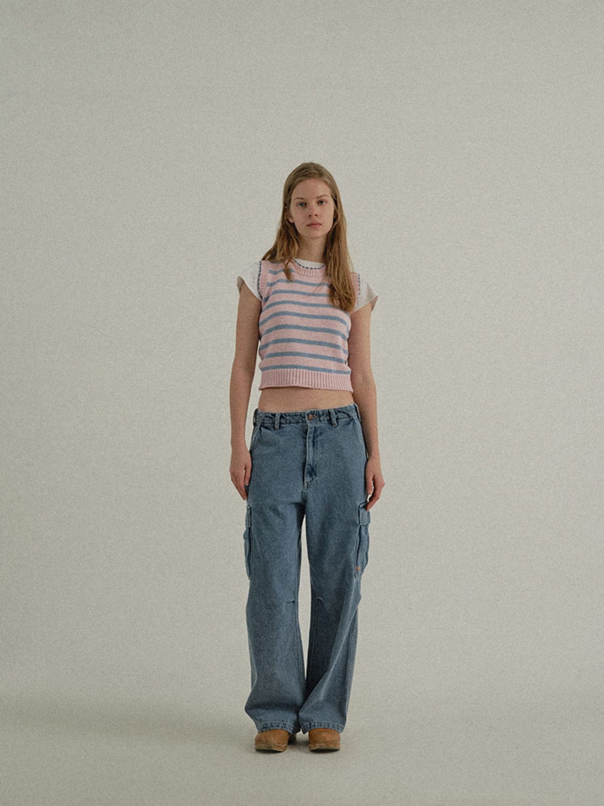 선데이후르츠마켓(SUNDAY FRUIT MARKET) W) CANDY CROPPED VEST PINK