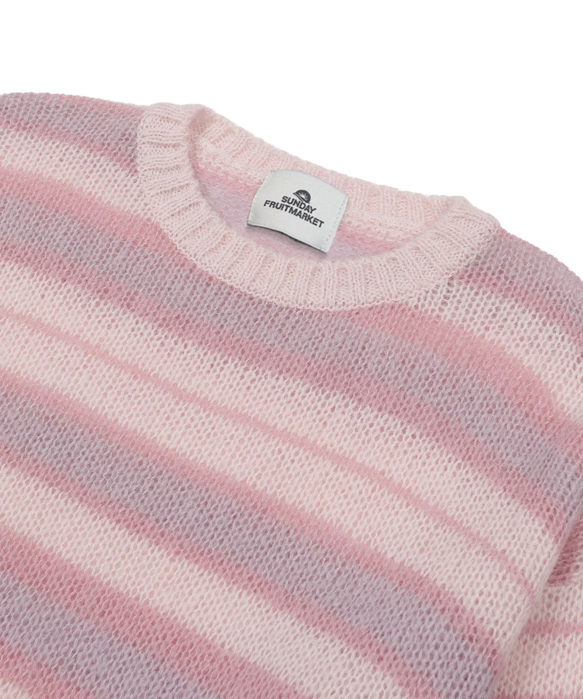 선데이후르츠마켓(SUNDAY FRUIT MARKET) STRIPE SUN KNIT CREW PINK