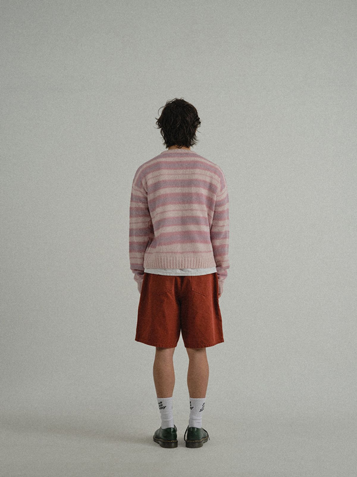 선데이후르츠마켓(SUNDAY FRUIT MARKET) STRIPE SUN KNIT CREW PINK
