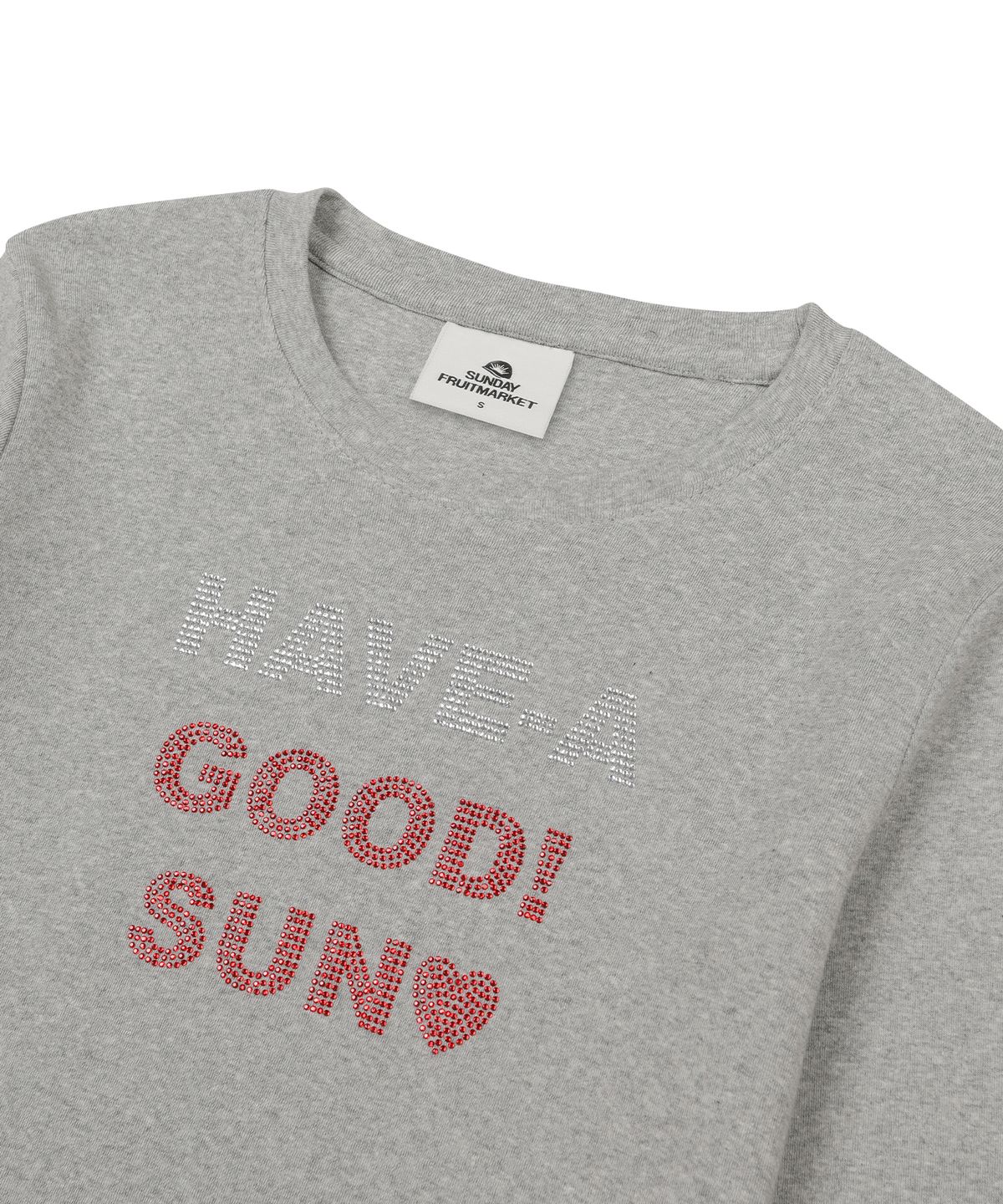 선데이후르츠마켓(SUNDAY FRUIT MARKET) W) BLING LETTER LS TEE GRAY