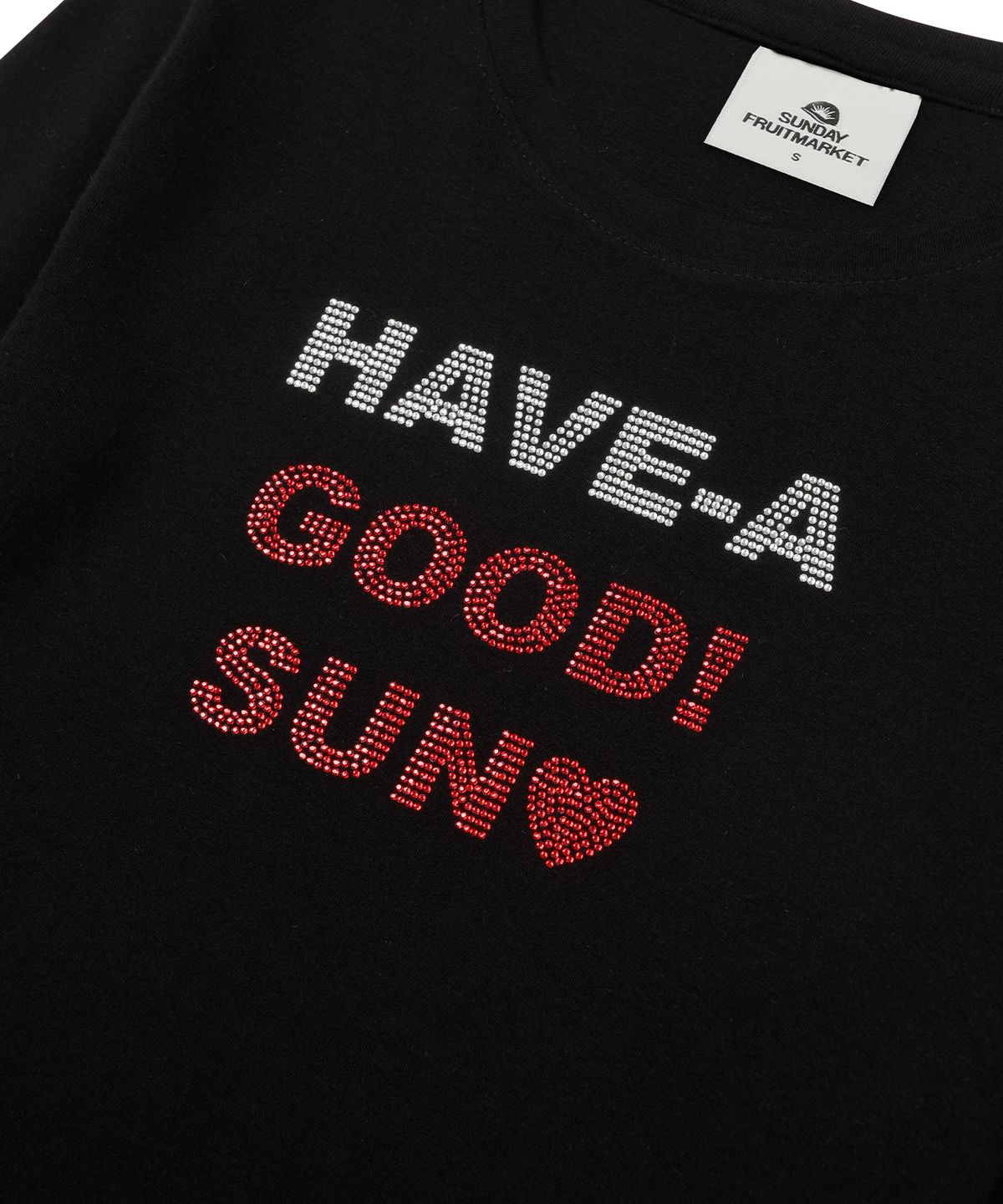 선데이후르츠마켓(SUNDAY FRUIT MARKET) W) BLING LETTER LS TEE BLACK