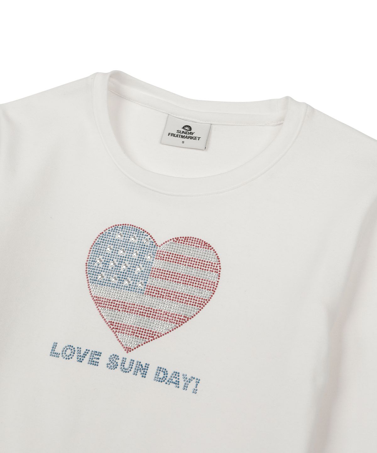 선데이후르츠마켓(SUNDAY FRUIT MARKET) W) HEART BLING LS TEE IVORY