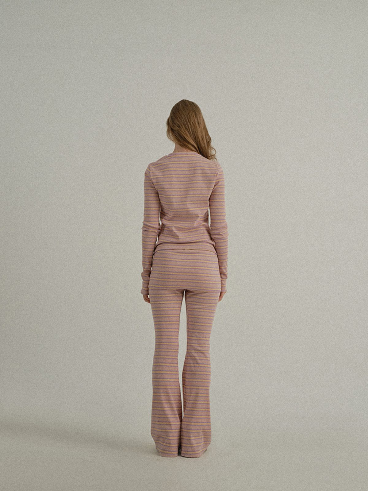 선데이후르츠마켓(SUNDAY FRUIT MARKET) W) SUN STRIPE LS TEE PINK