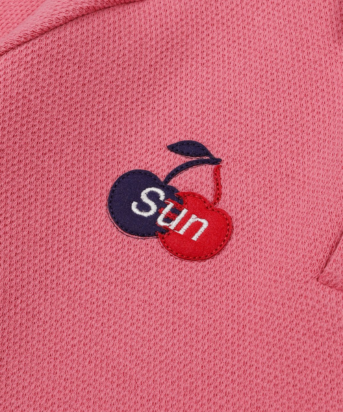선데이후르츠마켓(SUNDAY FRUIT MARKET) W) CHERRY WAFFLE COLLAR TEE PINK