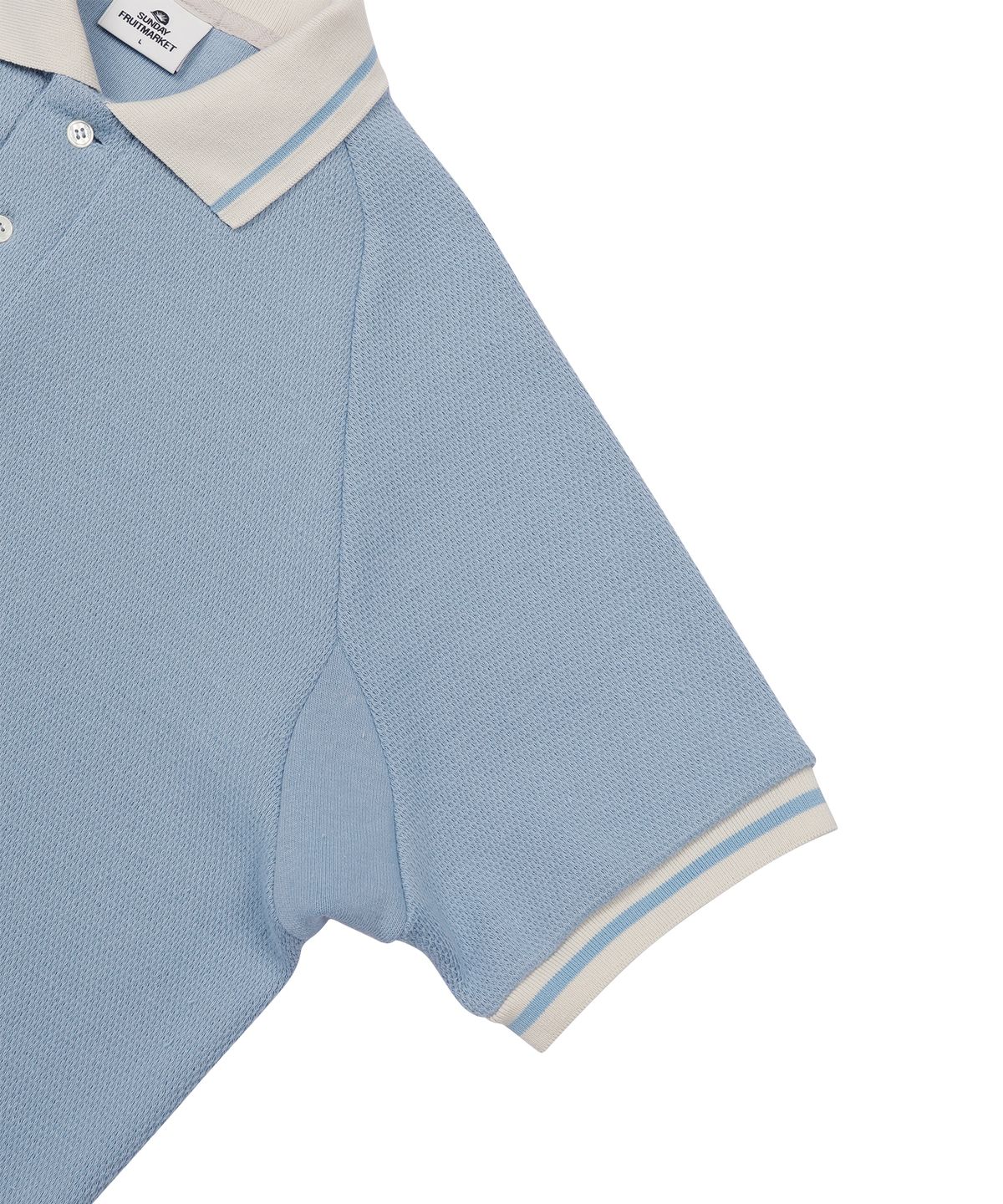 선데이후르츠마켓(SUNDAY FRUIT MARKET) W) CHERRY WAFFLE COLLAR TEE SKYBLUE
