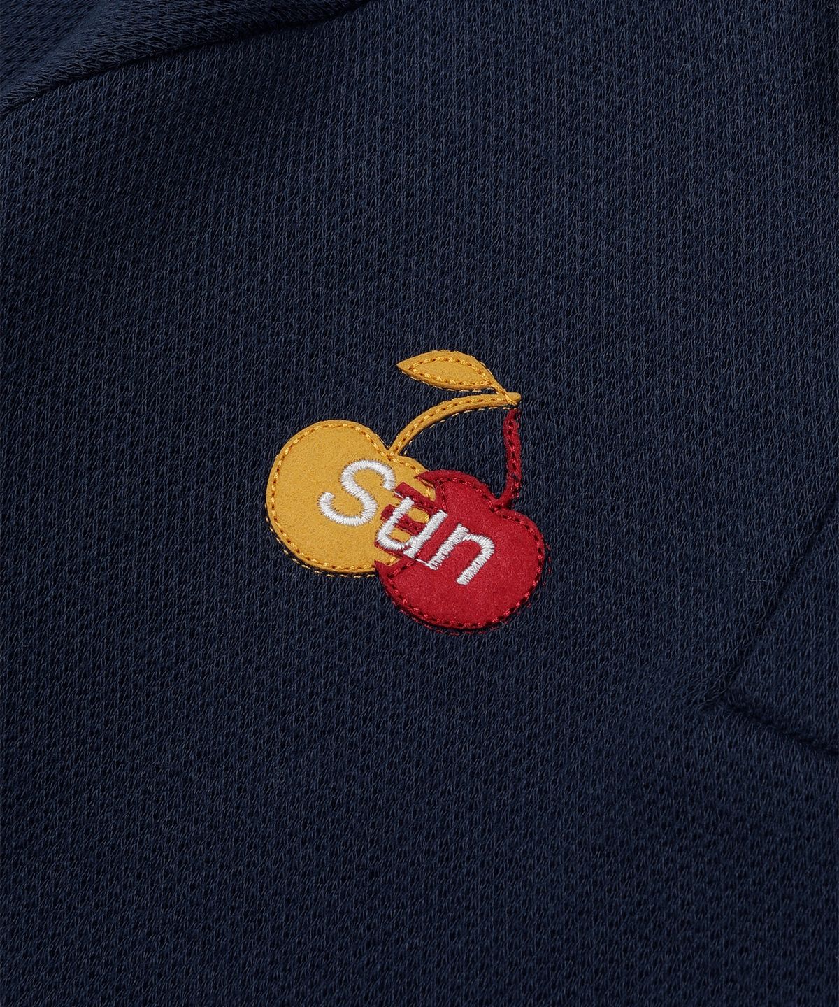 선데이후르츠마켓(SUNDAY FRUIT MARKET) W) CHERRY WAFFLE COLLAR TEE NAVY