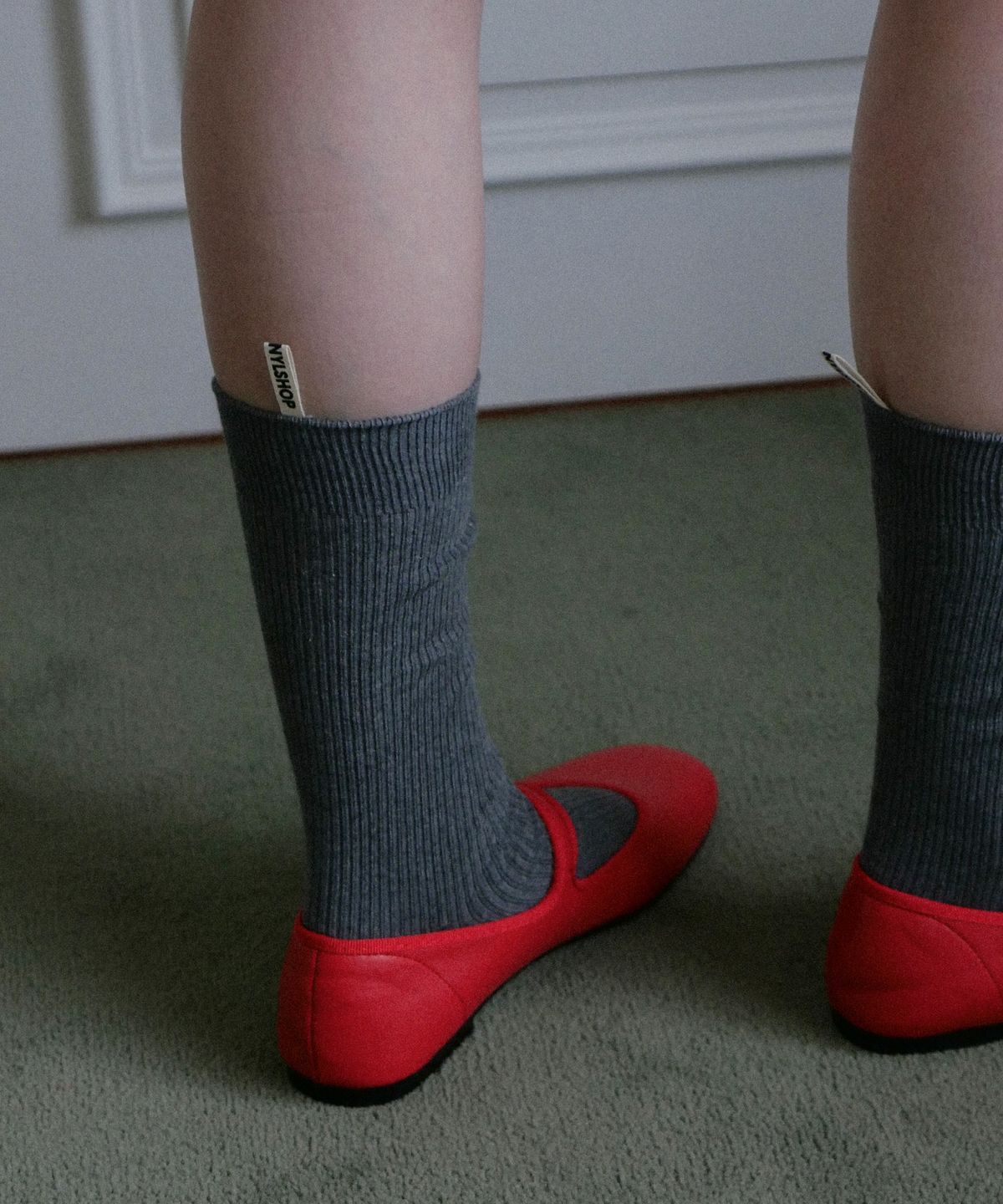 도넛바이닐샵(DONUTVINYLSHOP) basic label rib socks (5colors)