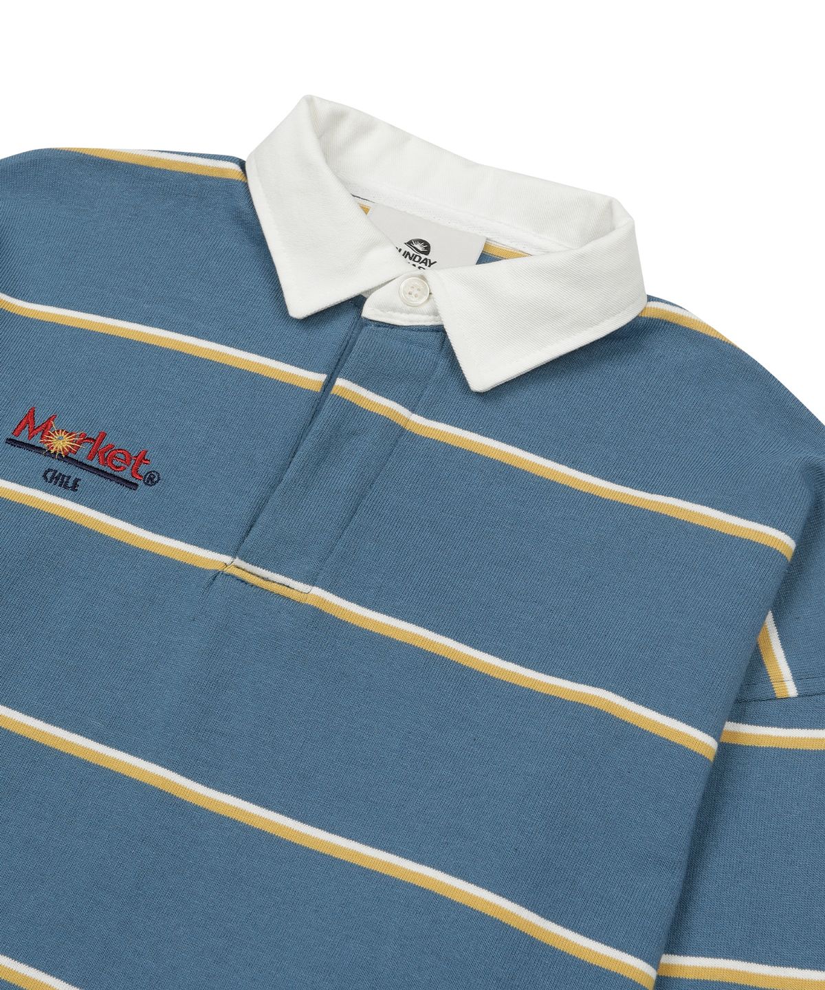 선데이후르츠마켓(SUNDAY FRUIT MARKET) W) SUN STRIPE COLLAR TEE BLUE