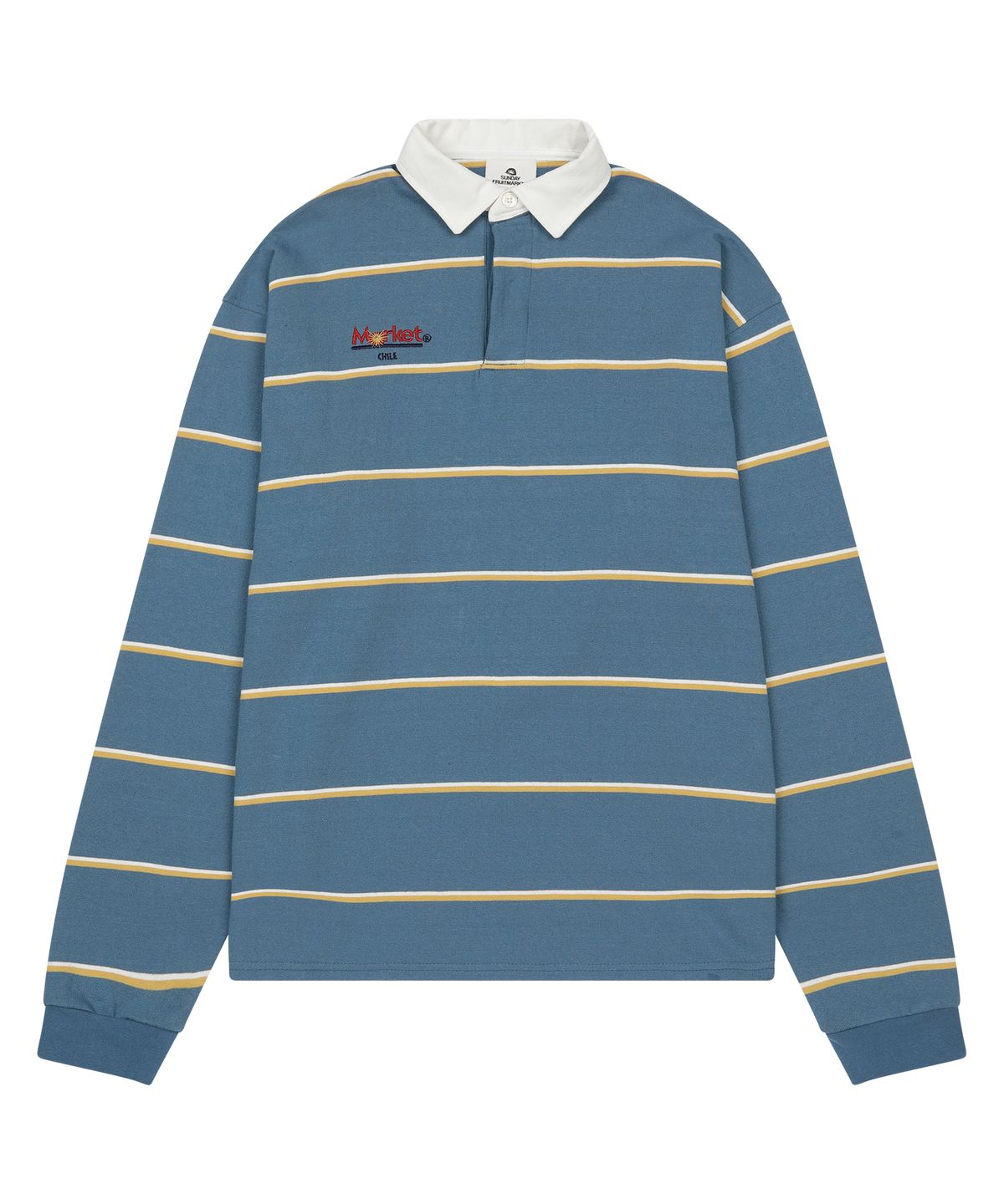 선데이후르츠마켓(SUNDAY FRUIT MARKET) W) SUN STRIPE COLLAR TEE BLUE