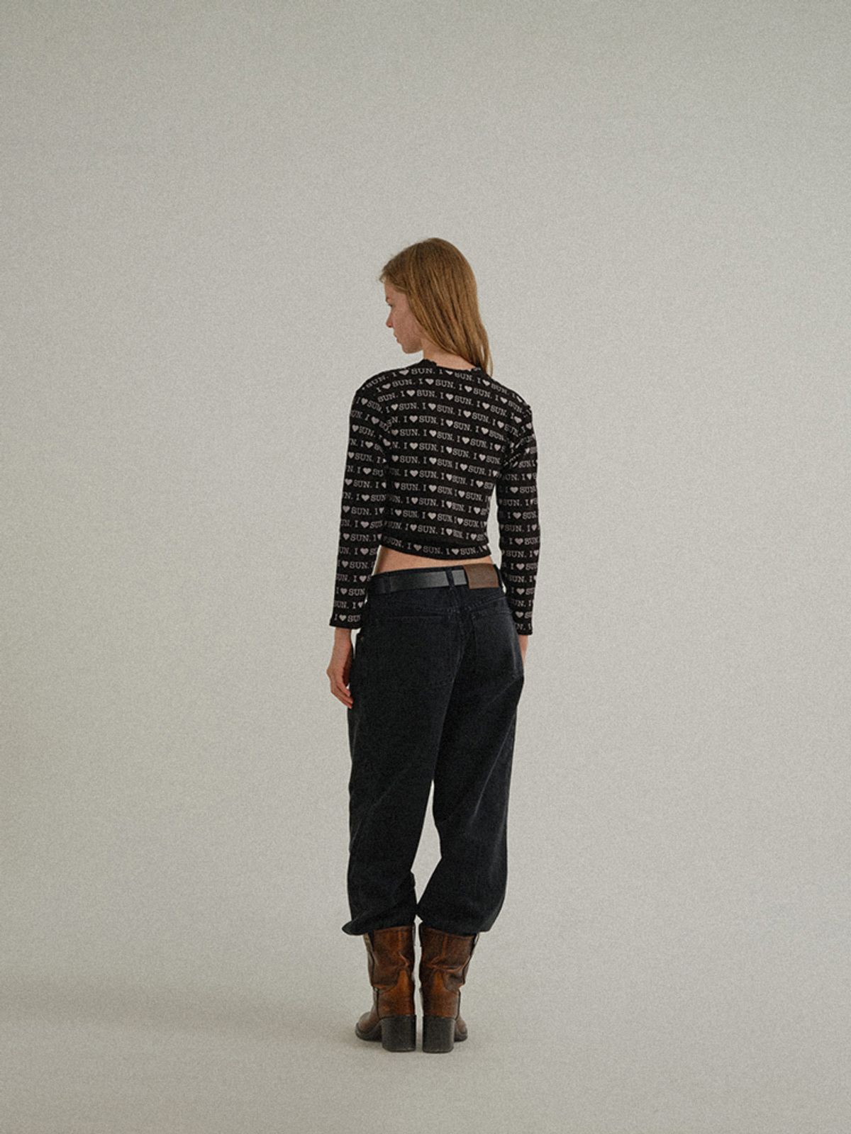 선데이후르츠마켓(SUNDAY FRUIT MARKET) W) I LOVE SUN CARDIGAN BLACK