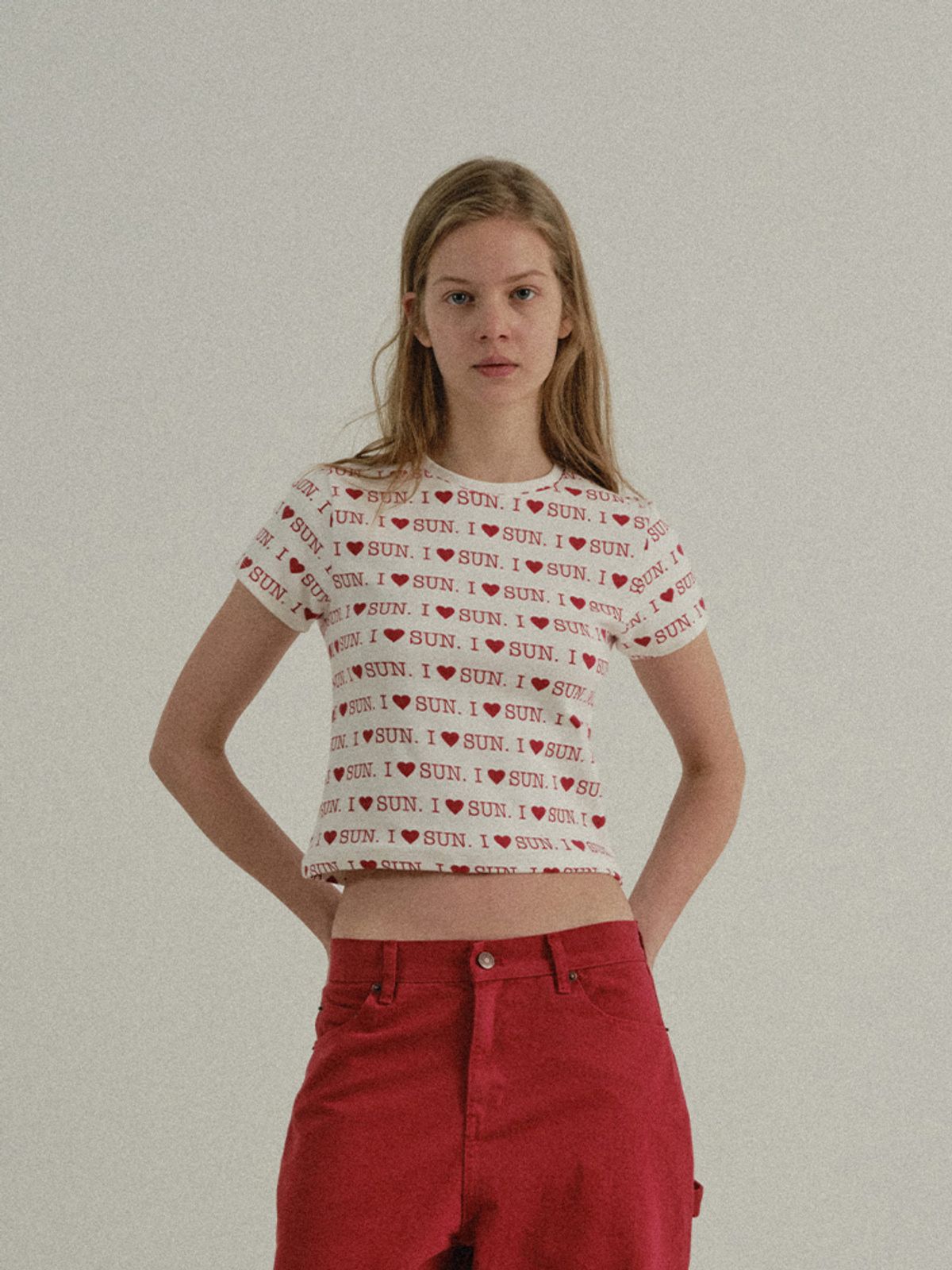 선데이후르츠마켓(SUNDAY FRUIT MARKET) W) I LOVE SUN TEE IVORY