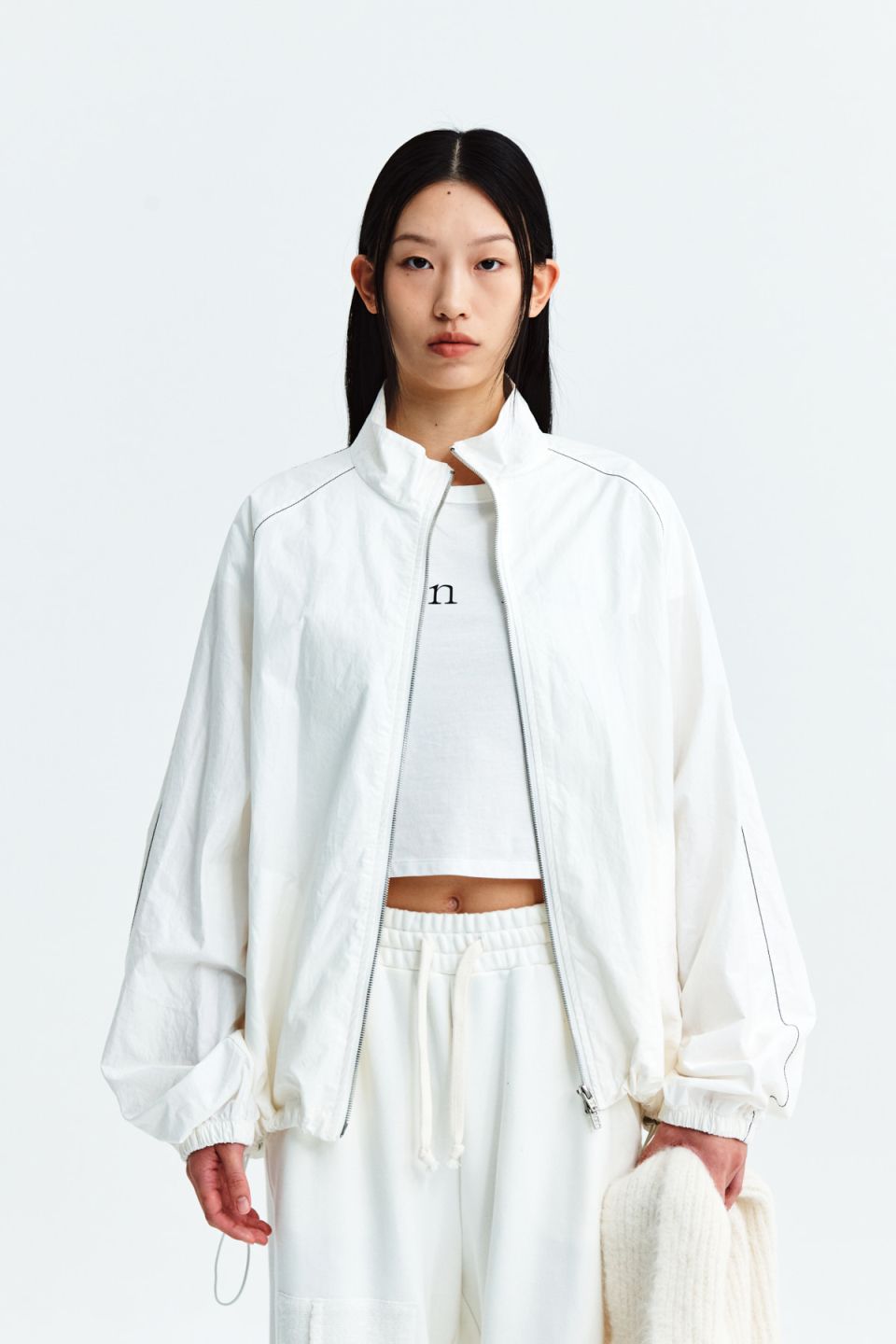 MUSINSA公式 | MATIN KIM MATIN KIM LOGO COATING JUMPER IN IVORY