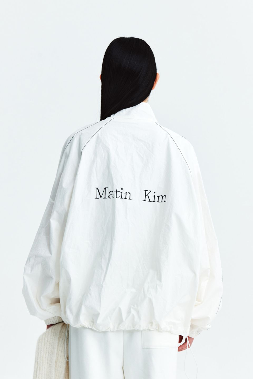MUSINSA公式 | MATIN KIM MATIN KIM LOGO COATING JUMPER IN IVORY