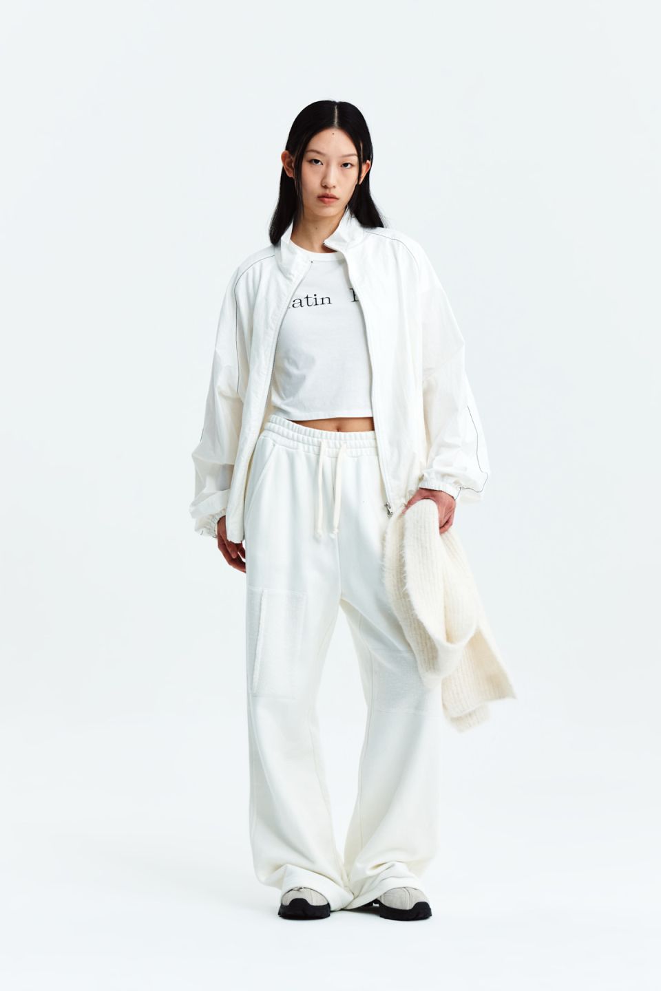 MUSINSA公式 | MATIN KIM MATIN KIM LOGO COATING JUMPER IN IVORY