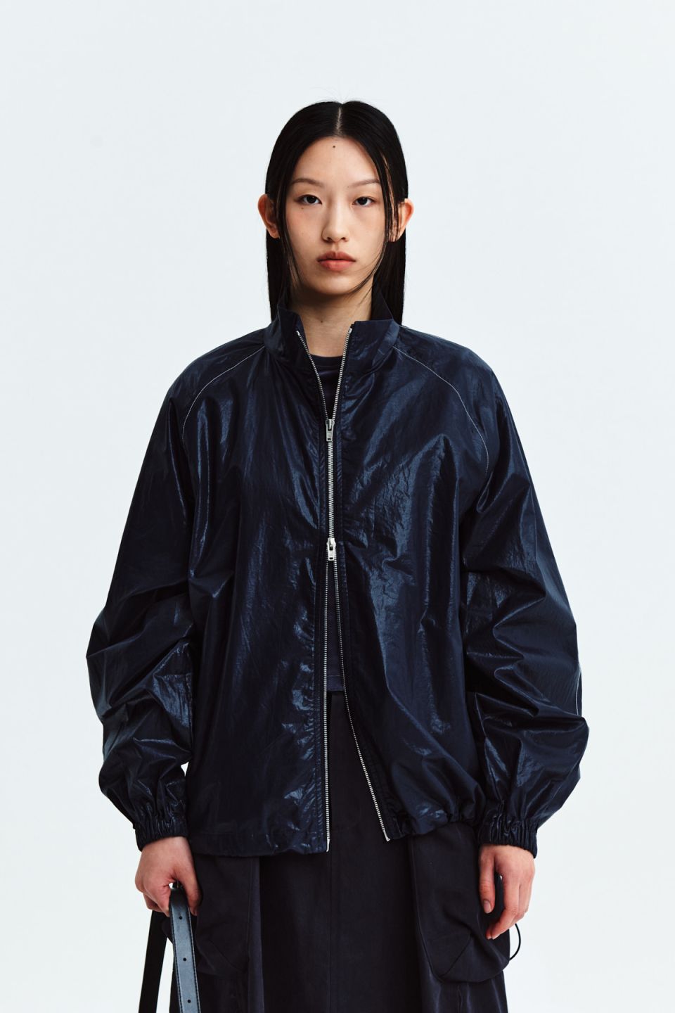 MUSINSA公式 | MATIN KIM MATIN KIM LOGO COATING JUMPER IN NAVY