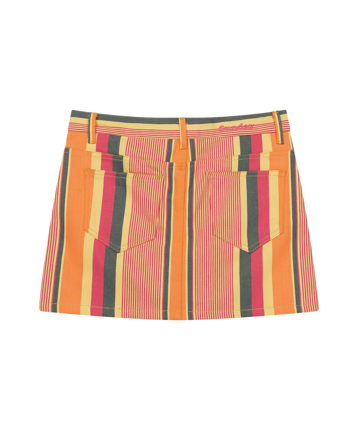 선데이후르츠마켓(SUNDAY FRUIT MARKET) W) FRUIT STRIPE SKIRT ORANGE