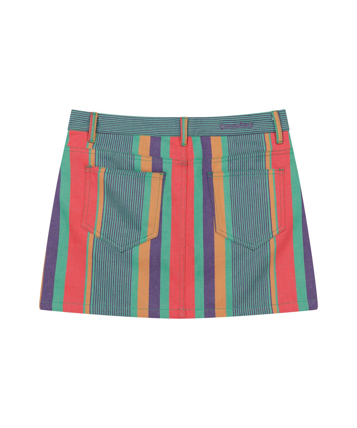 선데이후르츠마켓(SUNDAY FRUIT MARKET) W) FRUIT STRIPE SKIRT GREEN