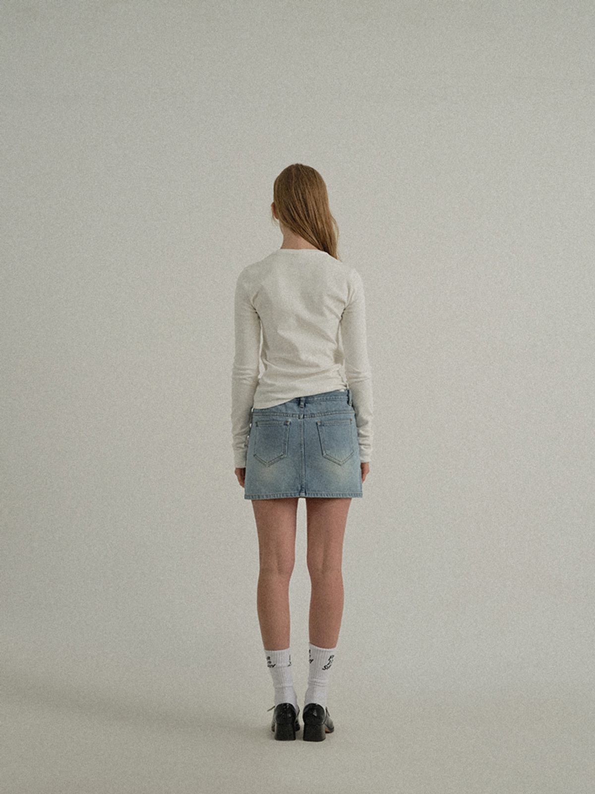 선데이후르츠마켓(SUNDAY FRUIT MARKET) W) SUNDAY DENIM SKIRT LIGHT DENIM