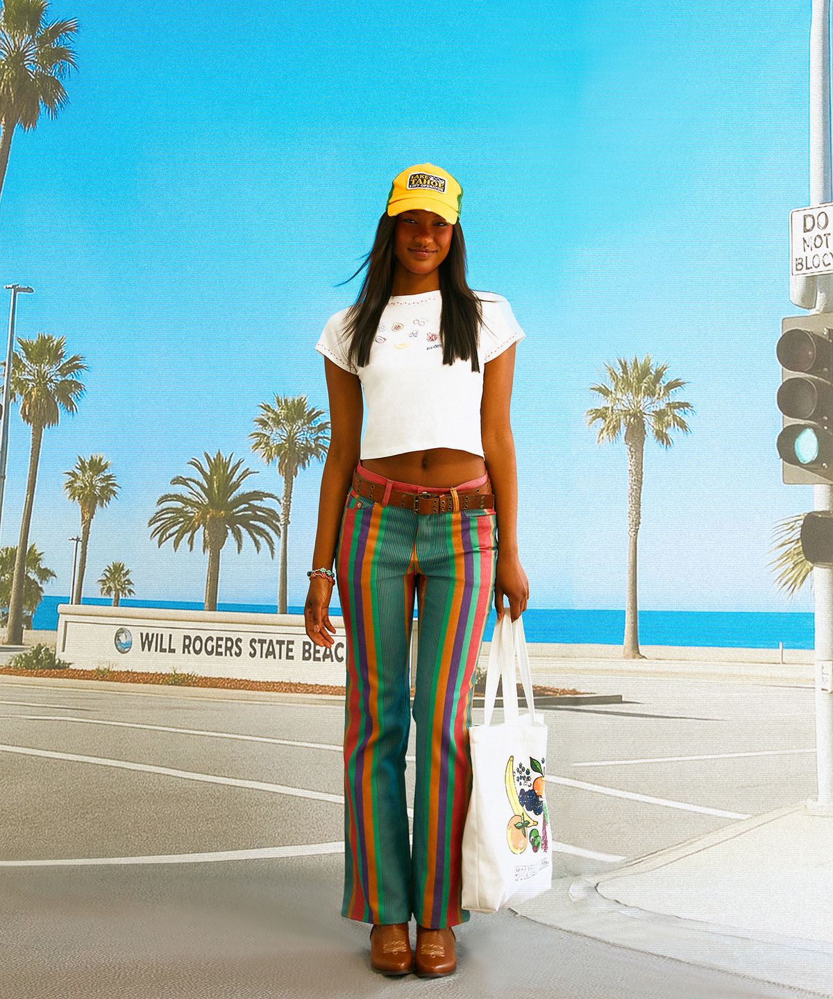 선데이후르츠마켓(SUNDAY FRUIT MARKET) W) FRUIT STRIPE PANT GREEN