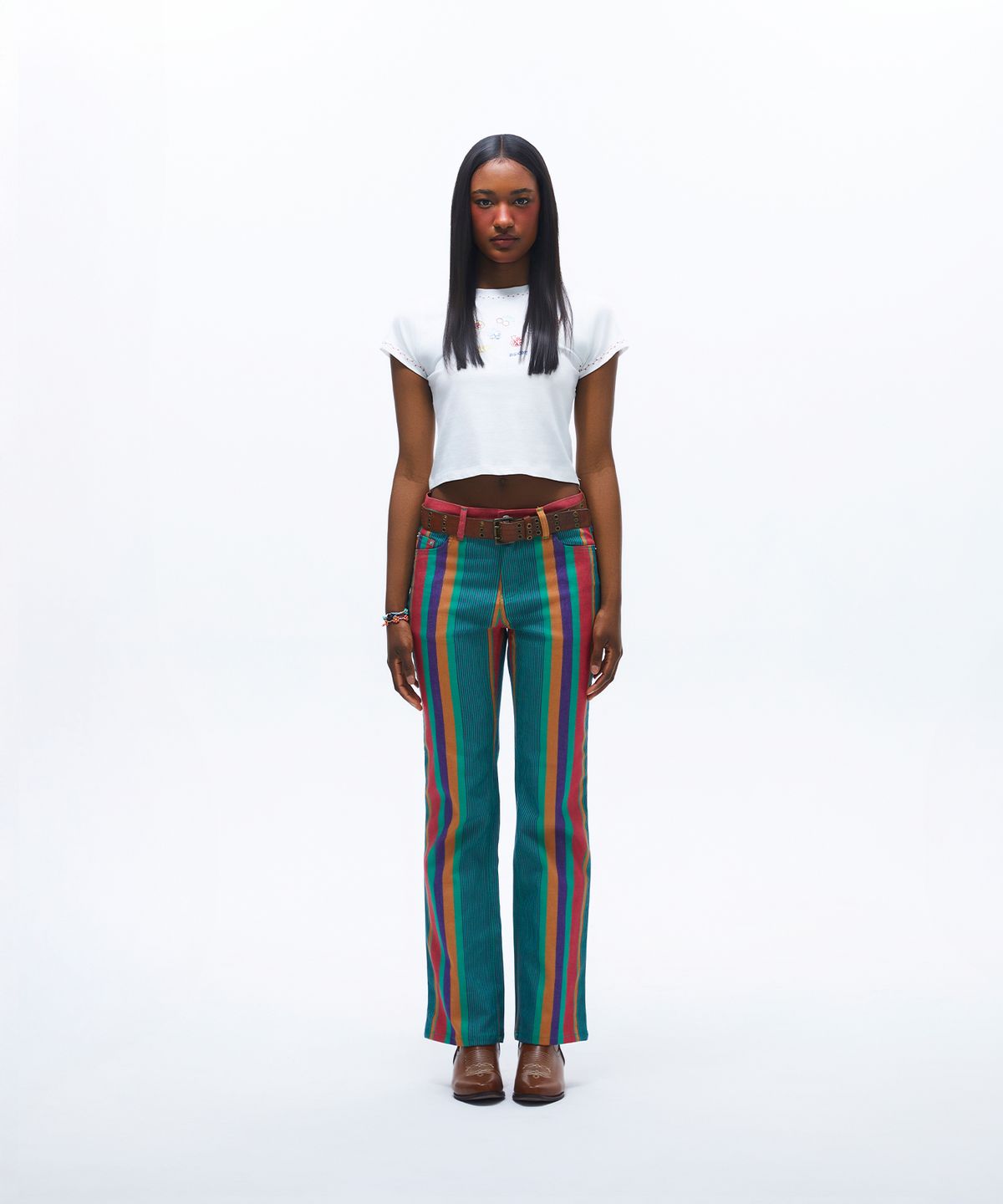 선데이후르츠마켓(SUNDAY FRUIT MARKET) W) FRUIT STRIPE PANT GREEN
