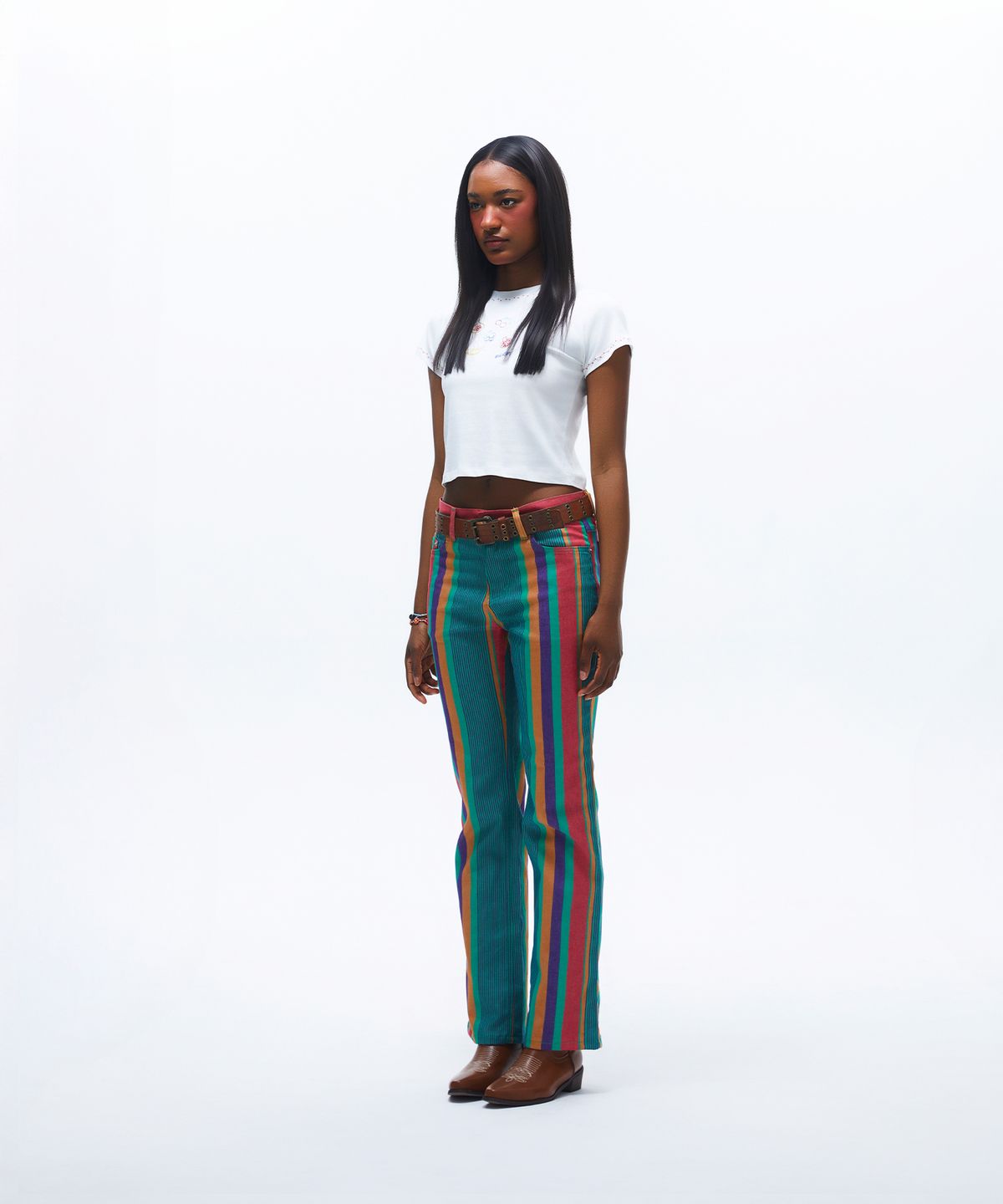 선데이후르츠마켓(SUNDAY FRUIT MARKET) W) FRUIT STRIPE PANT GREEN