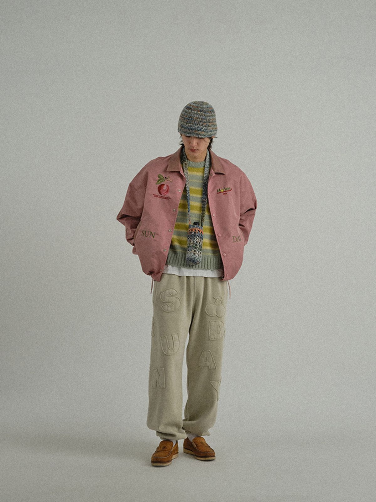 선데이후르츠마켓(SUNDAY FRUIT MARKET) SUNDAY KNIT CROSS BAG BLUE