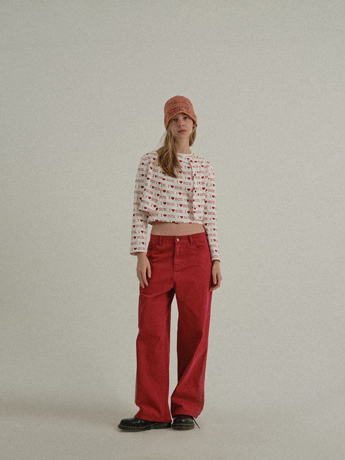 선데이후르츠마켓(SUNDAY FRUIT MARKET) SUNDAY KNIT BUCKET HAT ORANGE