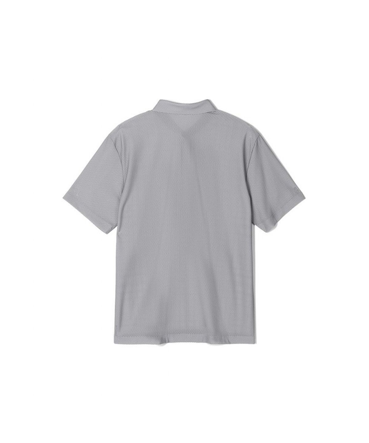 노티그(NOTIG) 스판 체크 카라 티셔츠 그레이_OLS1T1TS106G1